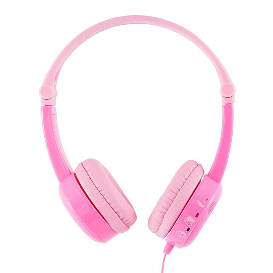 ONANOFF BuddyPhones Travel, faltbar mit 3-stufiger Lautstärkeregelung, Pink