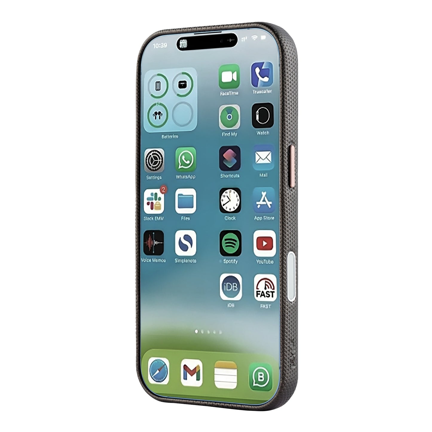 Tekne Textura Vegane Lederhülle für iPhone 17 – Grau