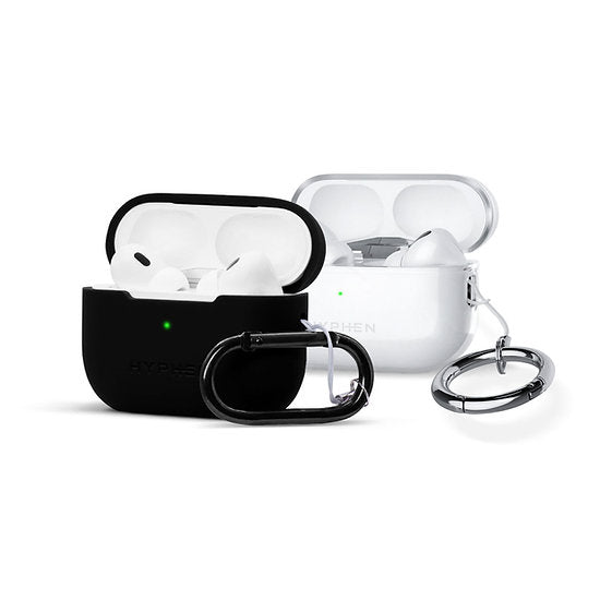HYPHEN Silikonhülle AirPods Pro 2. Generation – Schwarz + Klare Hülle