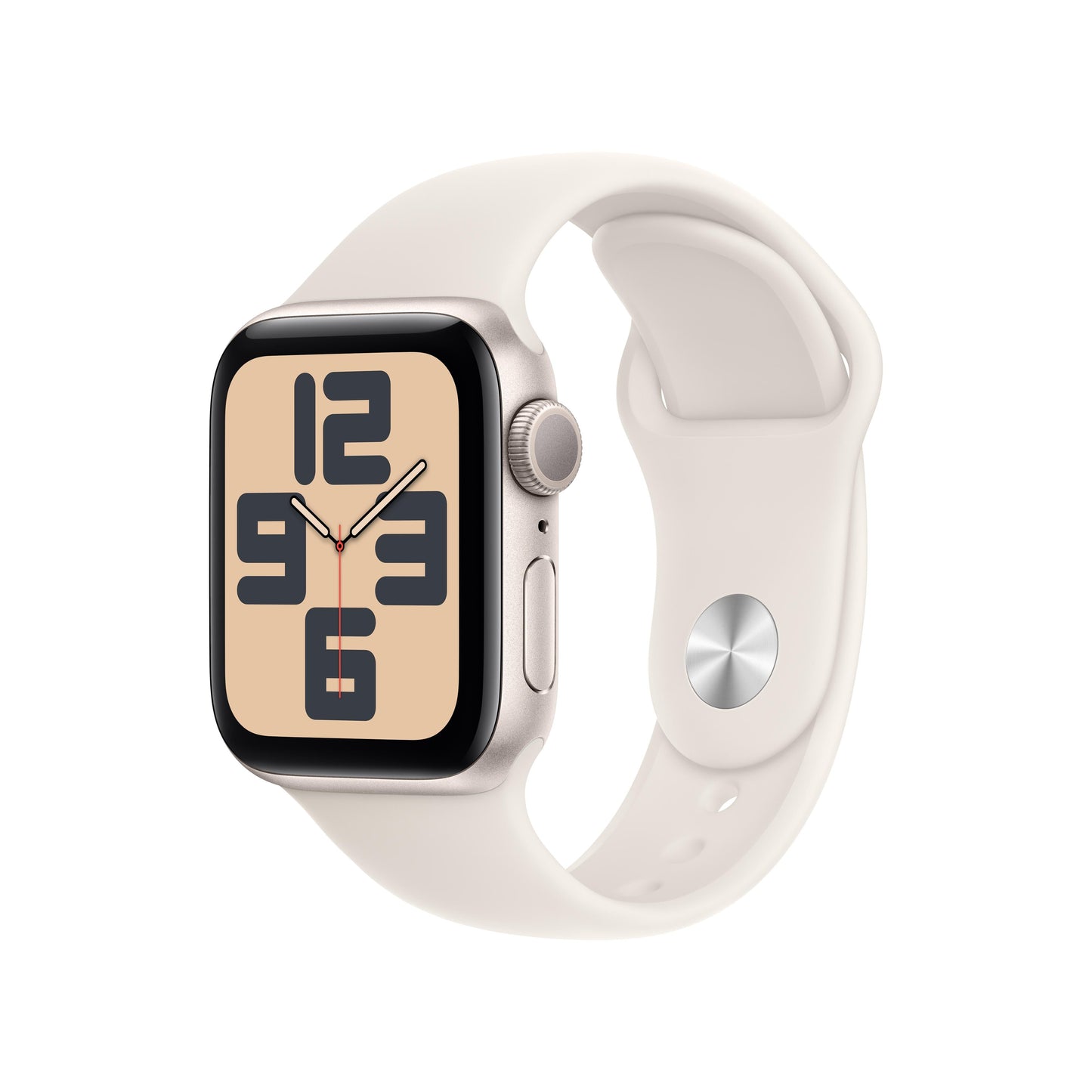 Apple Watch SE GPS 40mm Aluminiumgehäuse Starlight mit Sportarmband Starlight – S/M