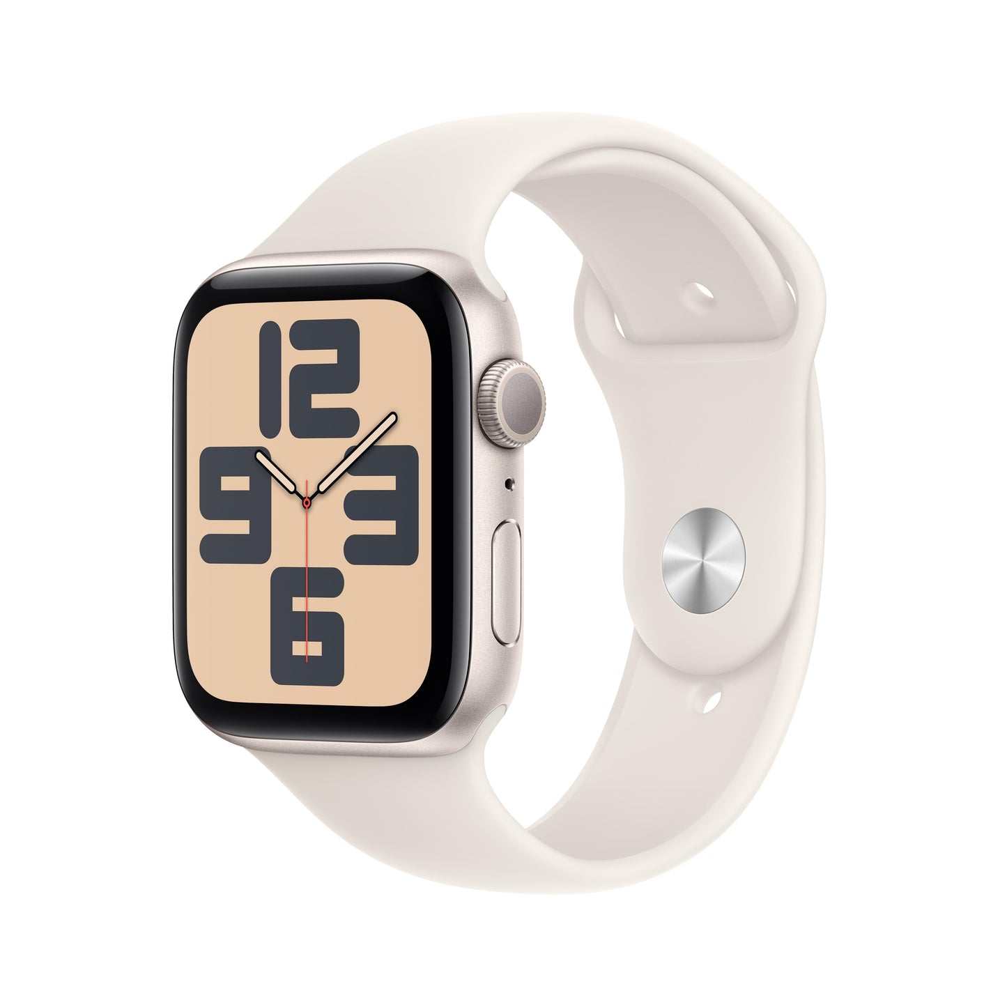 Apple Watch SE GPS, 44mm, Aluminiumgehäuse in Polarstern, Sportarmband in Polarstern - S/M