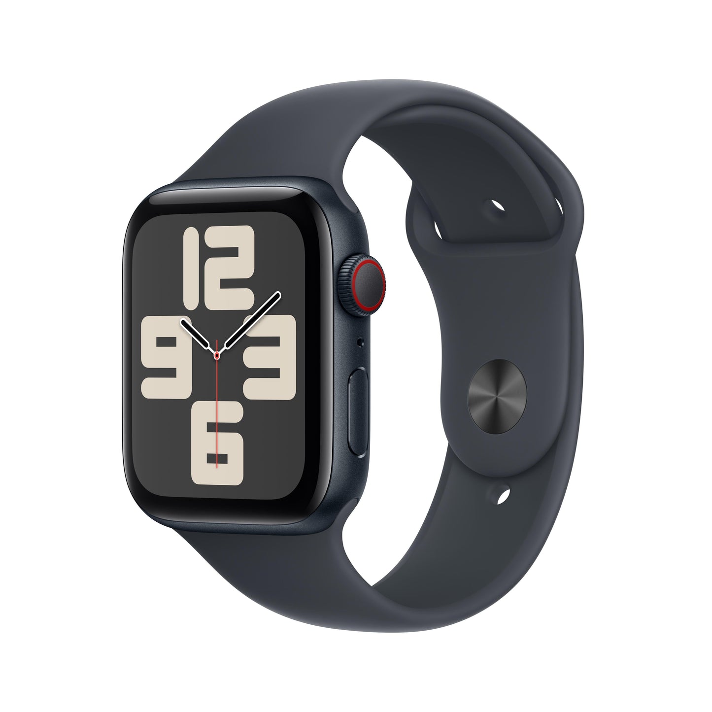 Apple Watch SE GPS + Cellular 44 mm Aluminiumgehäuse Mitternacht mit Sportarmband Mitternacht – S/M