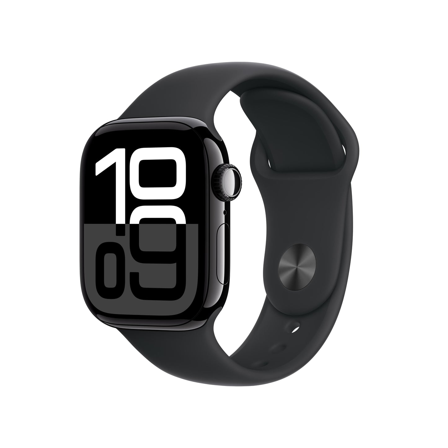 Apple Watch Series 10 GPS + Cellular 42mm Space Black Aluminiumgehäuse mit schwarzem Sportarmband – S/M