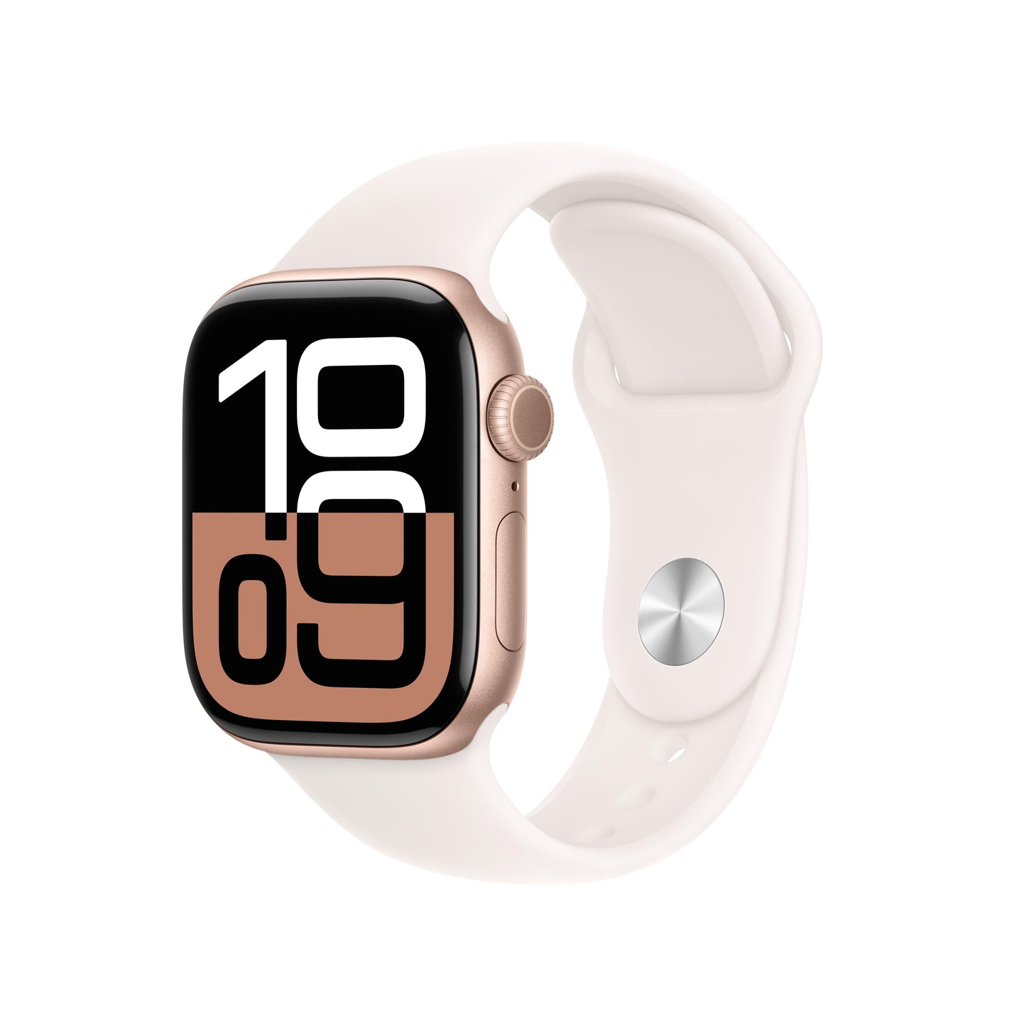 Apple Watch Series 10 GPS + Cellular 42mm Roségold Aluminiumgehäuse mit Hellrosa Sportarmband – S/M