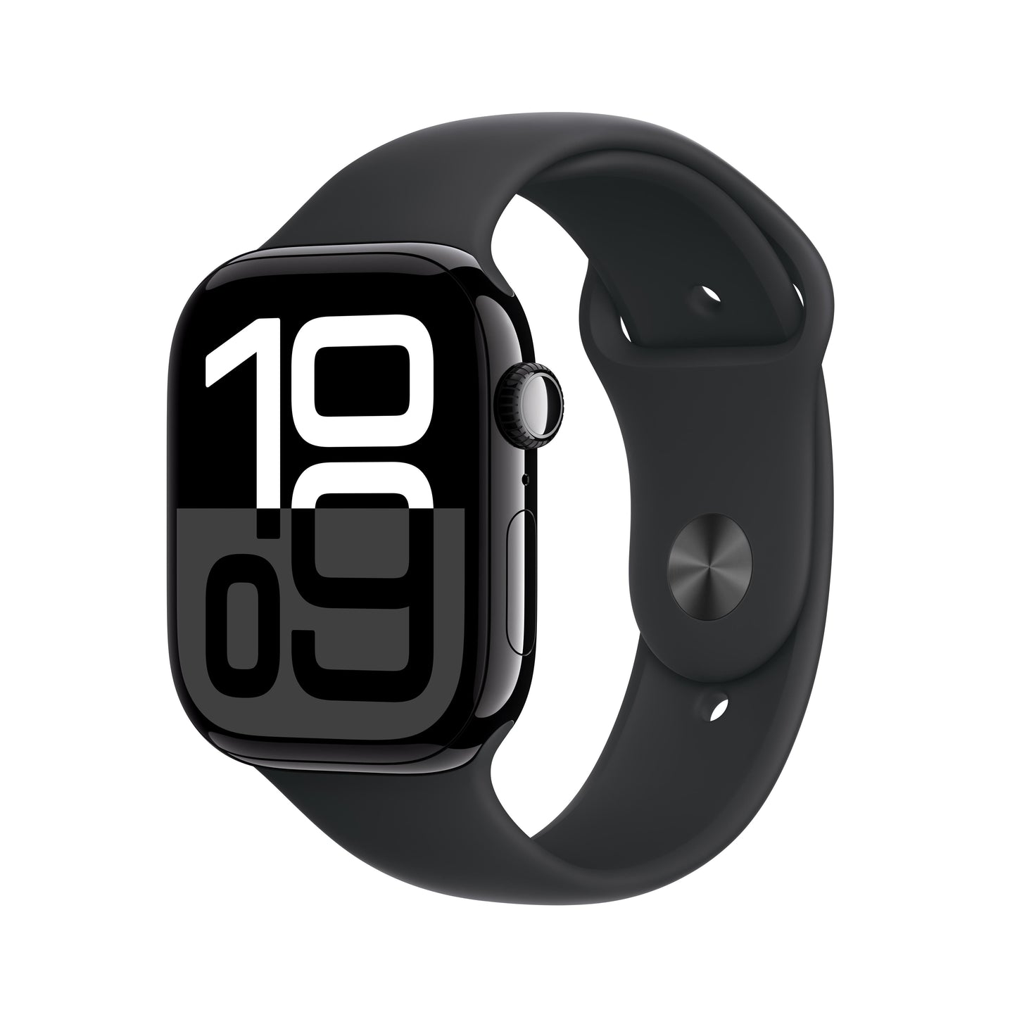 Apple Watch Series 10 GPS 46mm Space Black Aluminiumgehäuse mit schwarzem Sportband – S/M