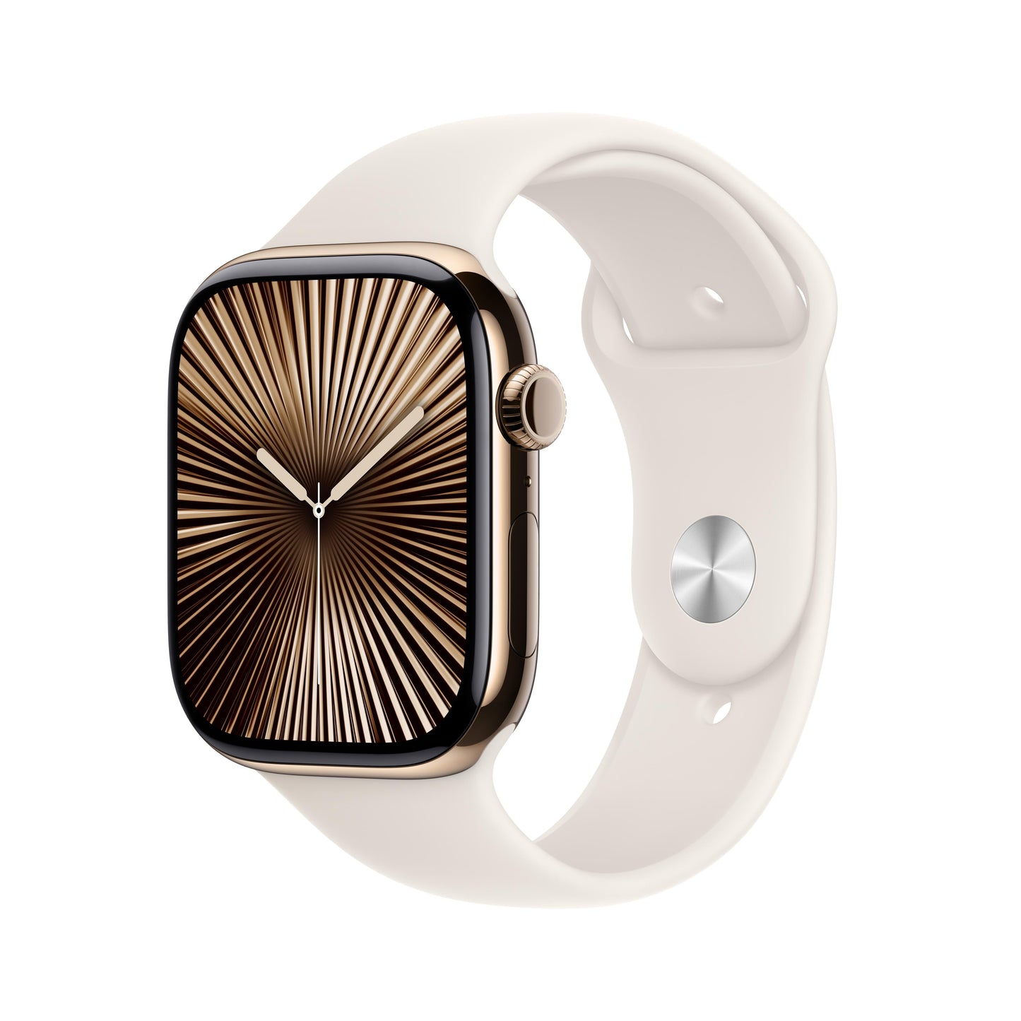 Apple Watch Series 10 GPS + Cellular 46mm Titangehäuse Gold mit Sportarmband Polarstern - M/L