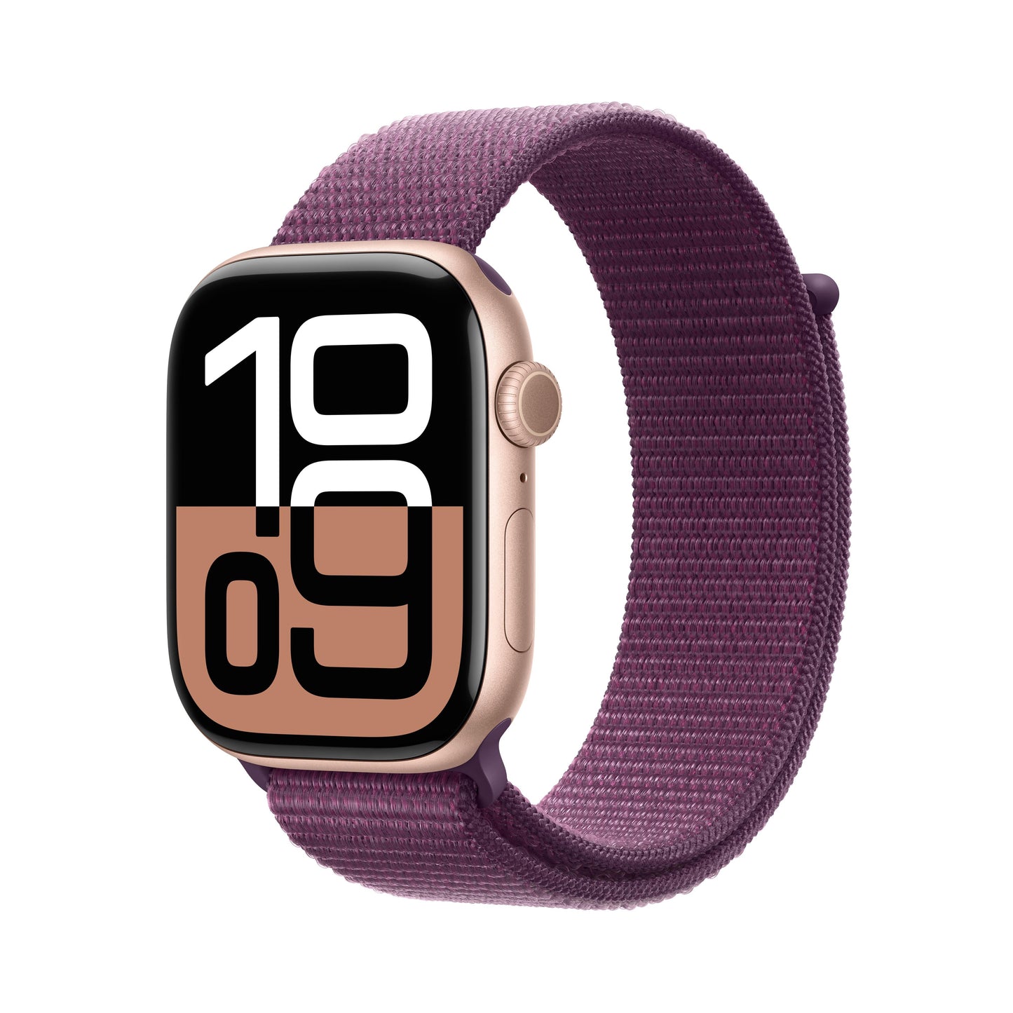 Apple Watch Series 10 GPS + Cellular 46mm Aluminiumgehäuse Roségold mit Sport Loop Pflaume