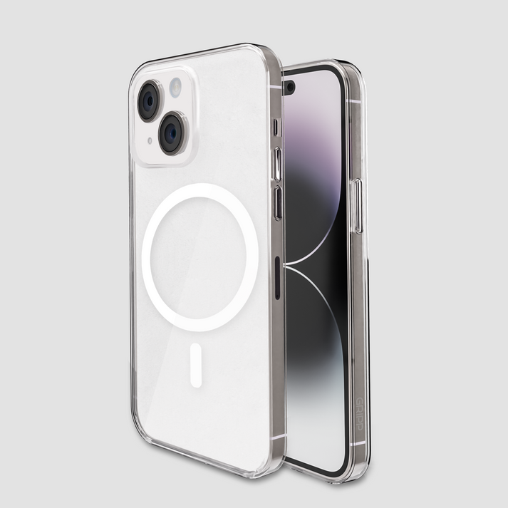 Gripp ICE FROST MagSafe Hülle für Apple iPhone 15 Max (6.7) mit weißem Ring – Klar Matt