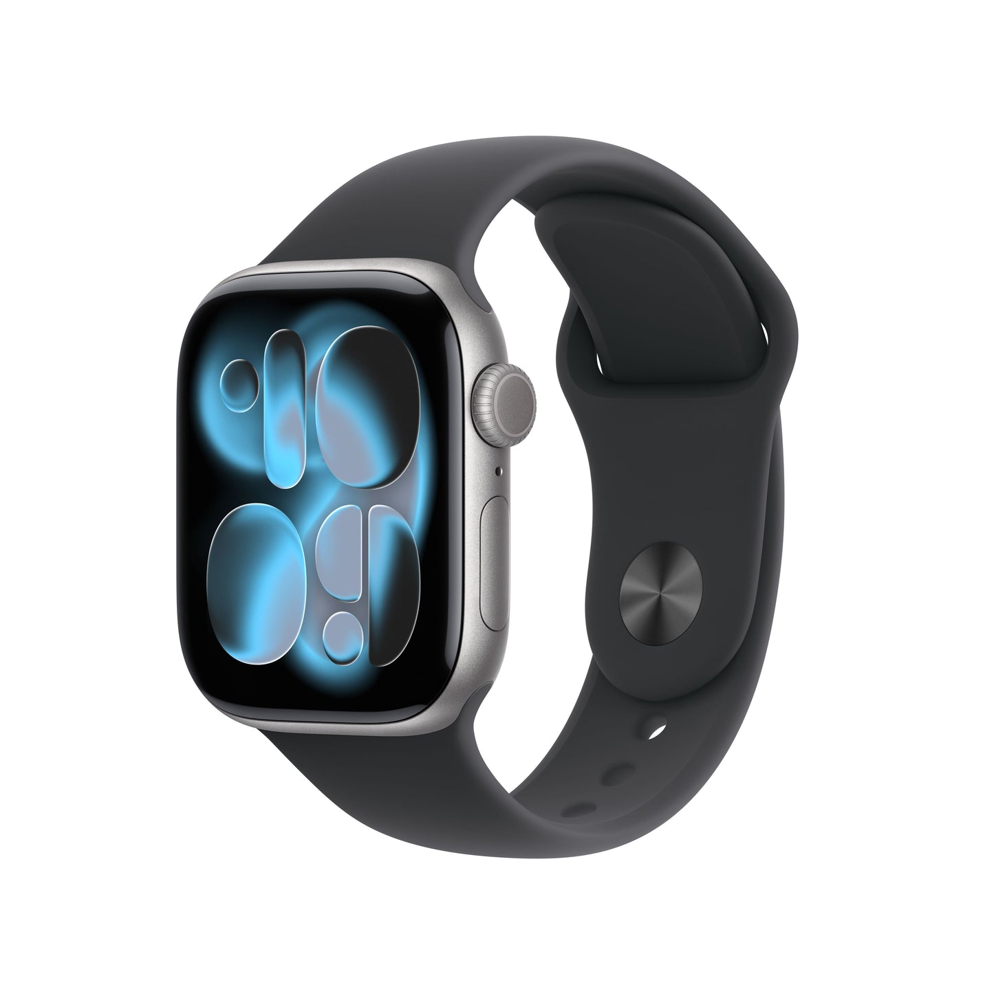 Apple Watch Series 11 GPS + Cellular 42mm Space Grey Aluminium Case mit schwarzem Sportarmband – S/M