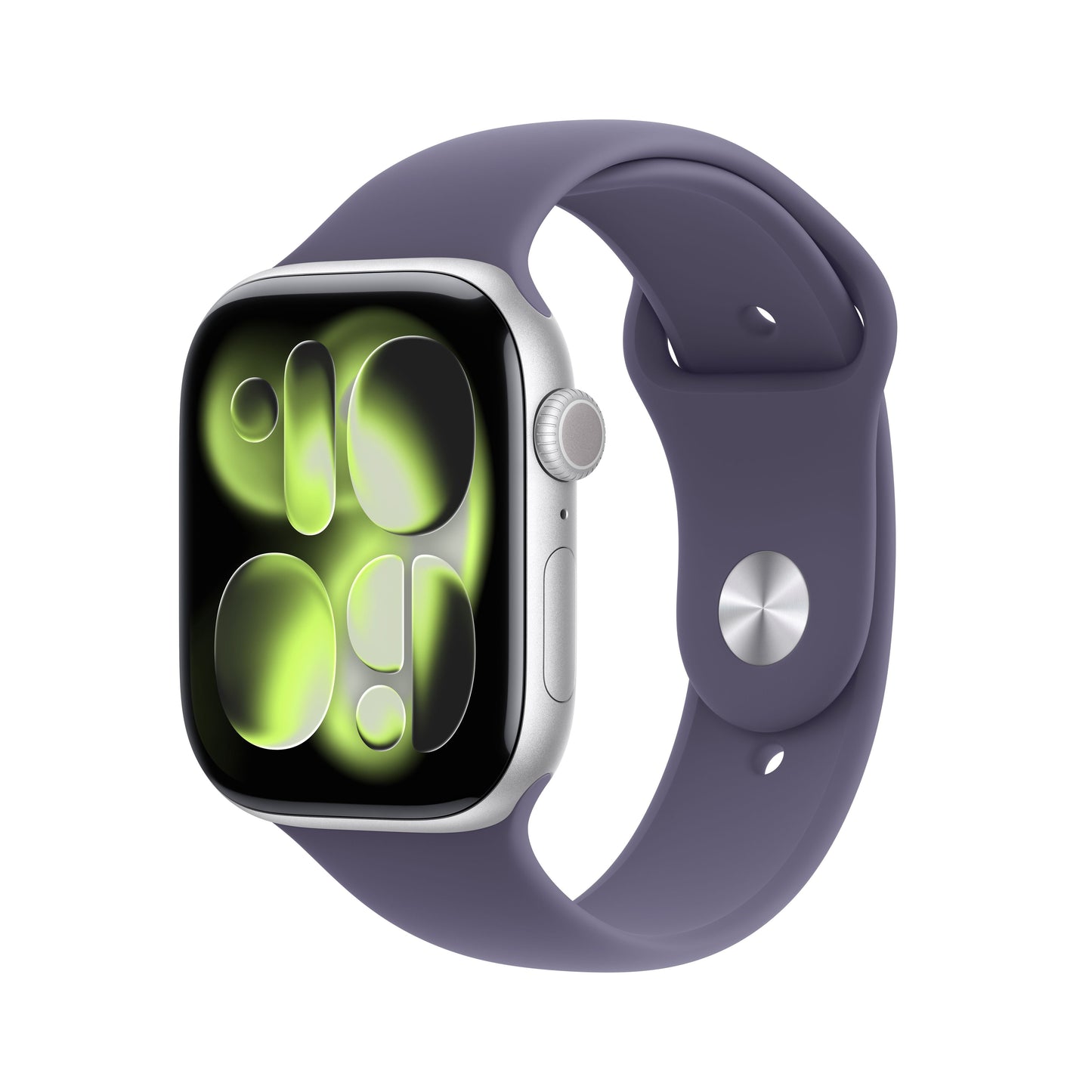 Apple Watch Series 11 GPS 46mm Silber Aluminiumgehäuse mit Sportarmband in Purple Fog – M/L