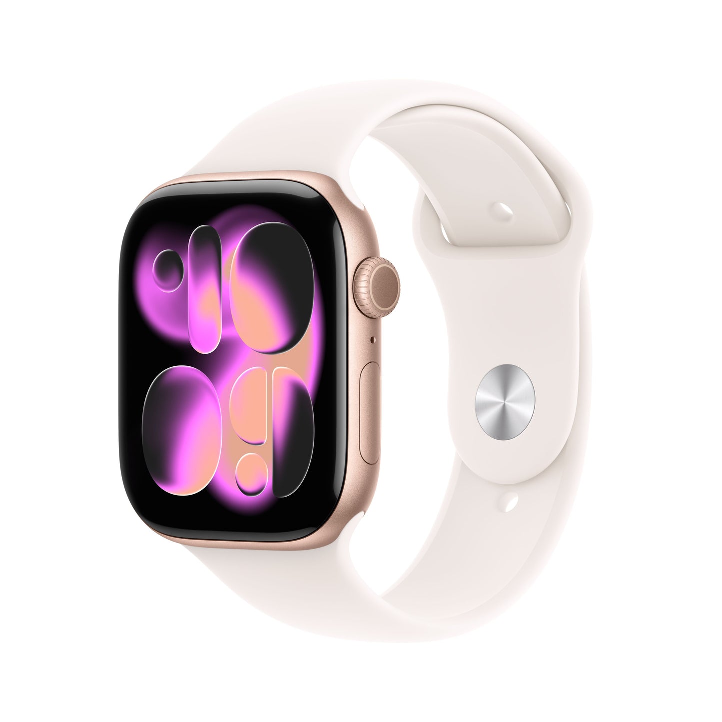 Apple Watch Series 11 GPS + Cellular 46mm Aluminiumgehäuse Roségold mit Sportarmband Hellrosa - M/L