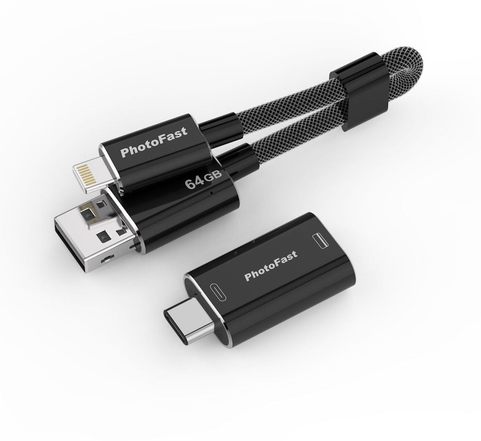 PhotoFast MemoriesCable GEN3 USB3.0 – iOS Speicherstick & Lightning Kabel 64 GB – Schwarz