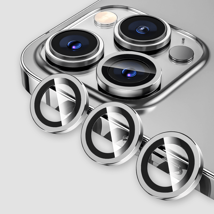 Gripp FOCAL Kameraobjektivschutz 3N1 (Kompatibel mit Apple iPhone 15 Pro & iPhone 15 Pro Max) - Silber