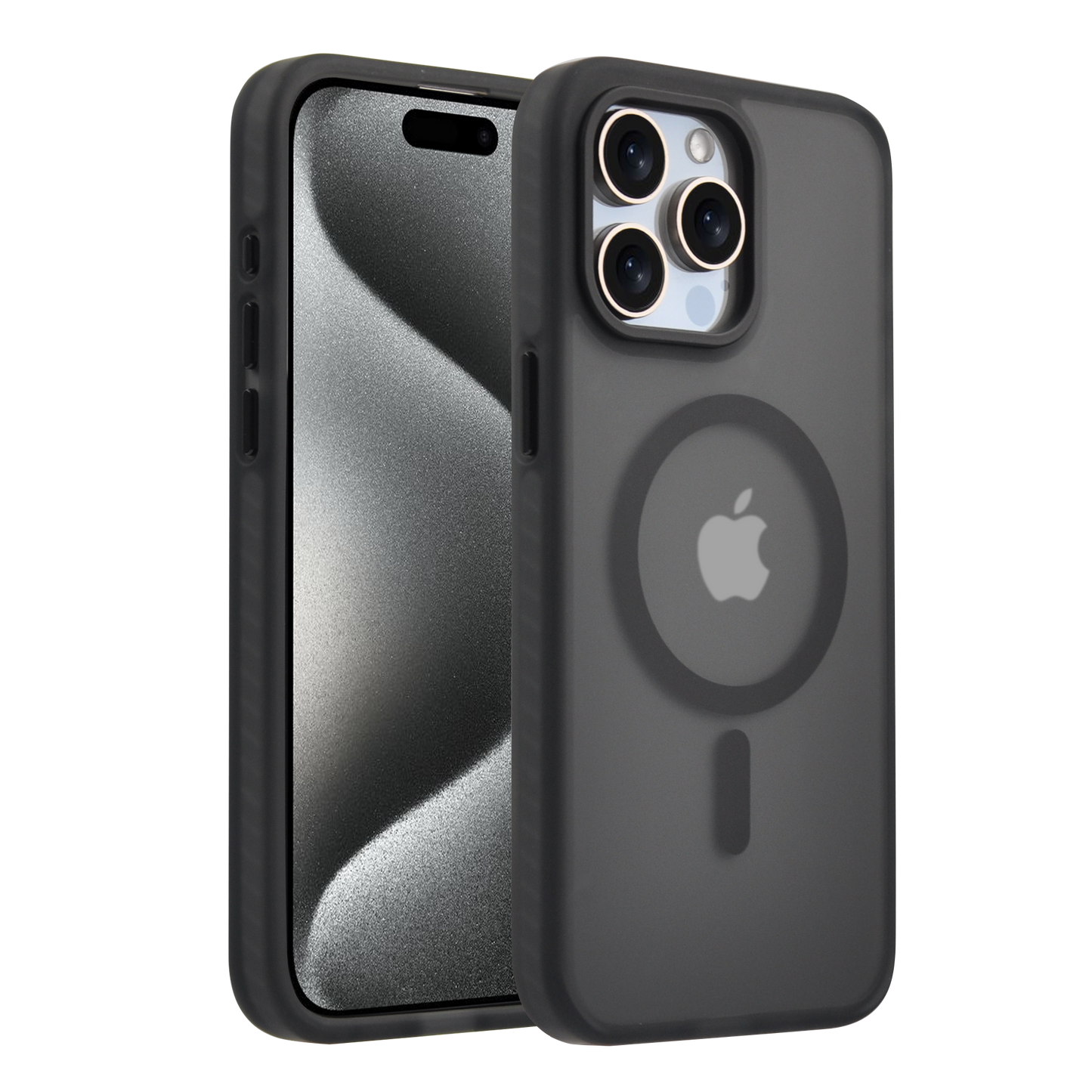 Pulse TPU TPE PC stoßfeste Hülle für iPhone 15 Pro Max-Schwarz
