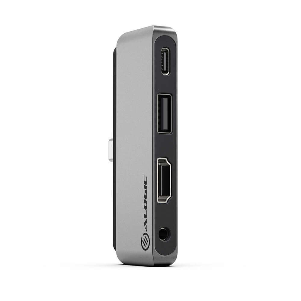 ALOGIC USB-C Anchor HDMI Hub - USB-A (USB 2.0), USB-C (PD 60W), 3,5mm Audioanschluss, HDMI 4K@30Hz