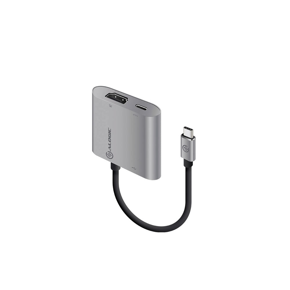 ALOGIC USB-C Mulitport-Adapter mit HDMI 4K, USB 3.0/USB-C mit Stromversorgung – Space Grey