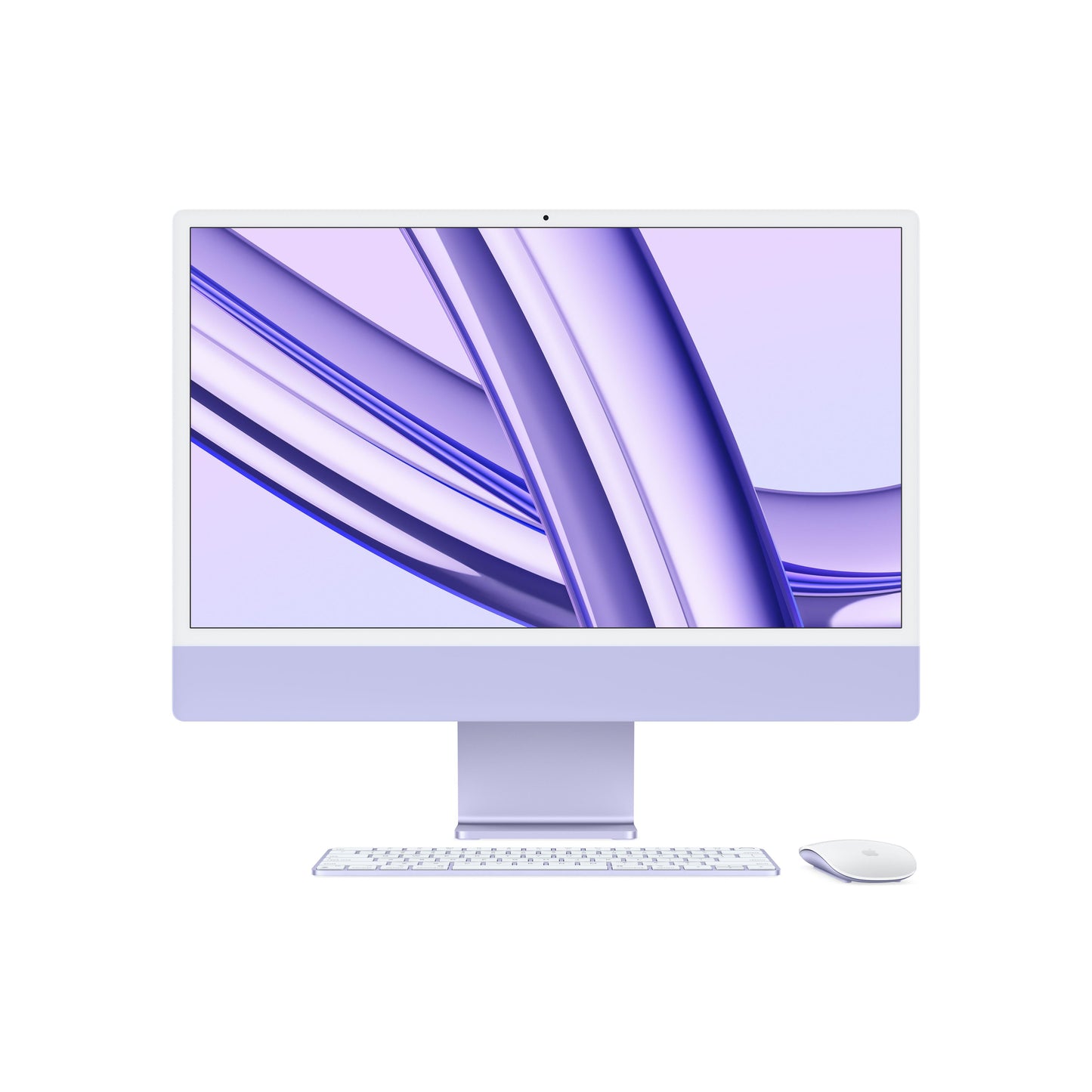 24″ iMac mit Retina 4.5K Display: Apple M3 Chip mit 8‑Core CPU und 10‑Core GPU, 512 GB SSD – Violett