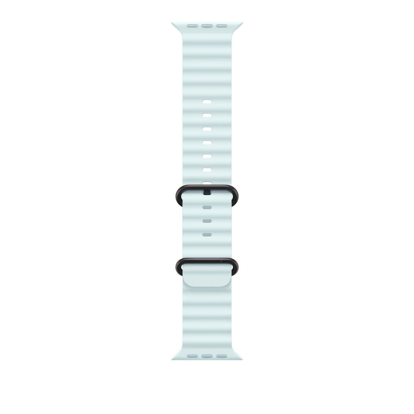 49mm eisblaues Ocean Armband – Schwarzes Titan-Finish