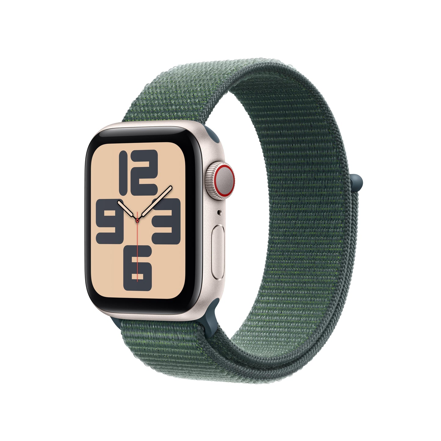 Apple Watch SE GPS + Cellular 40mm Aluminiumgehäuse Polarstern mit Sport Loop Seegrün