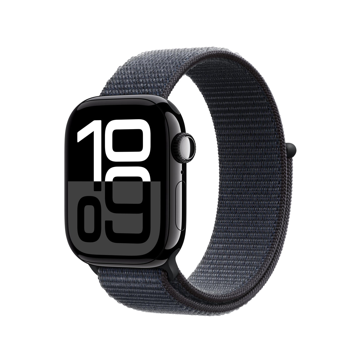 Apple Watch Series 10 GPS 42mm Aluminiumgehäuse in Jet Black mit Sport Loop in Ink