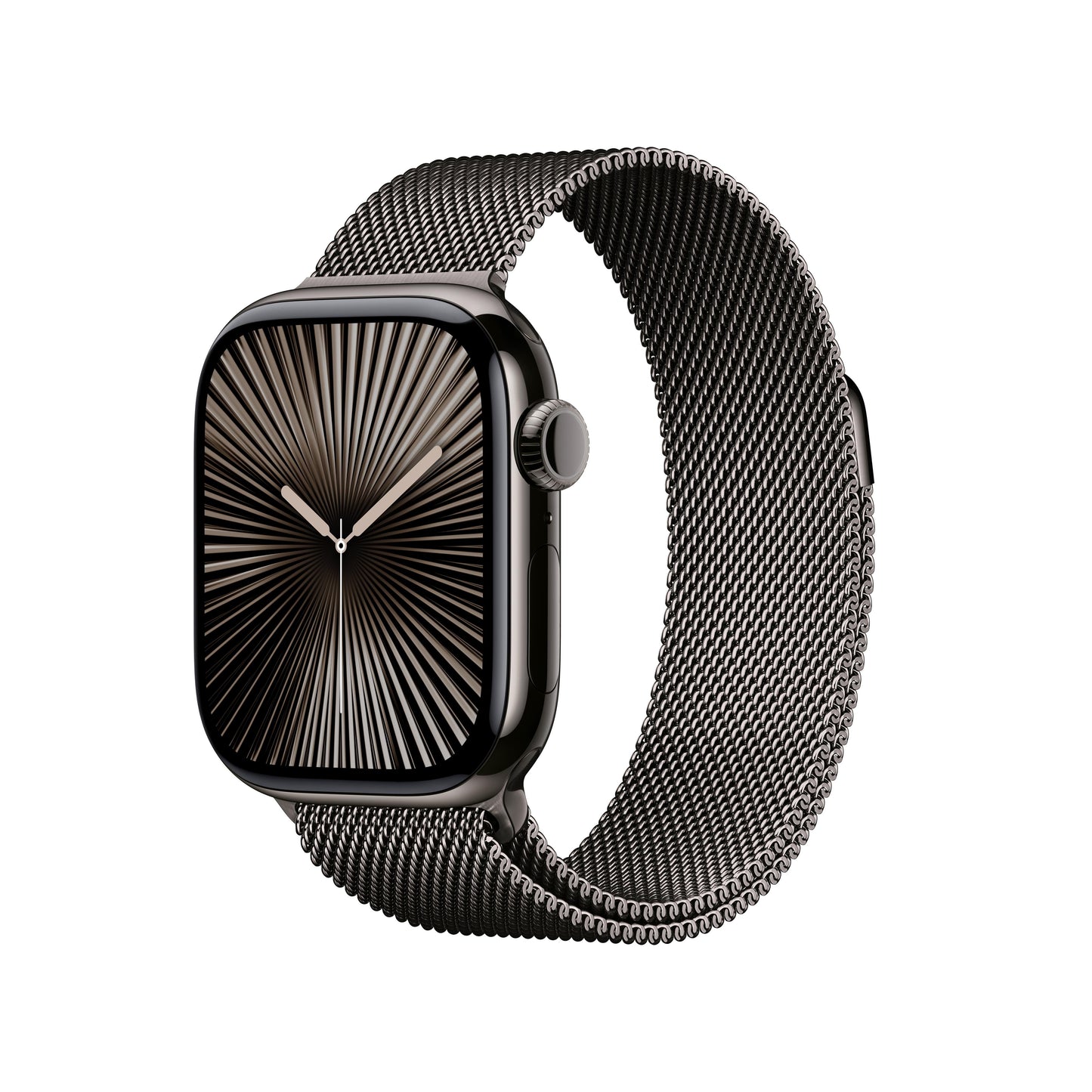 Apple Watch Series 10 GPS + Cellular 42mm Titangehäuse in Schiefergrau mit Milanaise-Armband in Schiefergrau