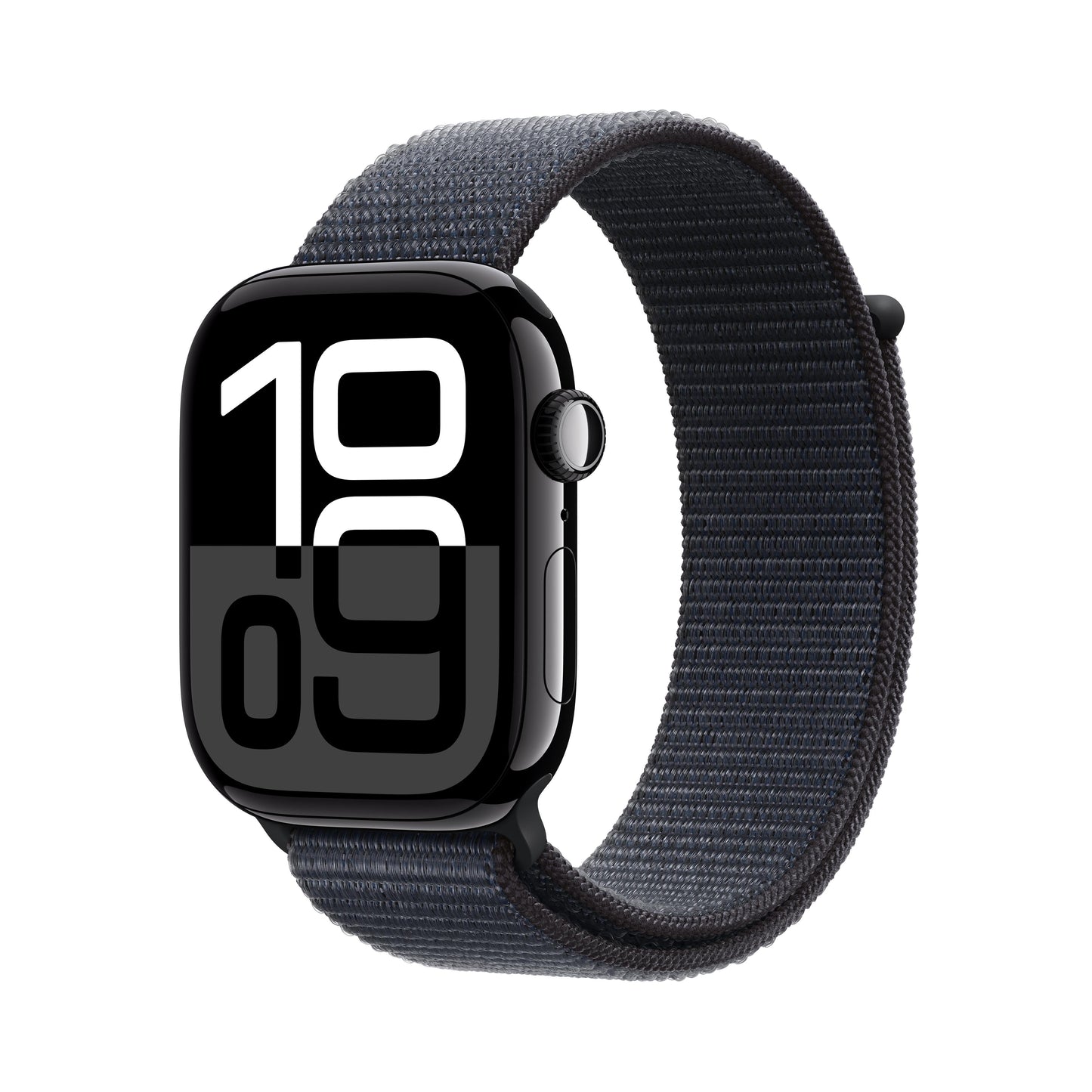 Apple Watch Series 10 GPS + Cellular 46 mm Aluminiumgehäuse Space Schwarz mit Sport Loop Tintenschwarz