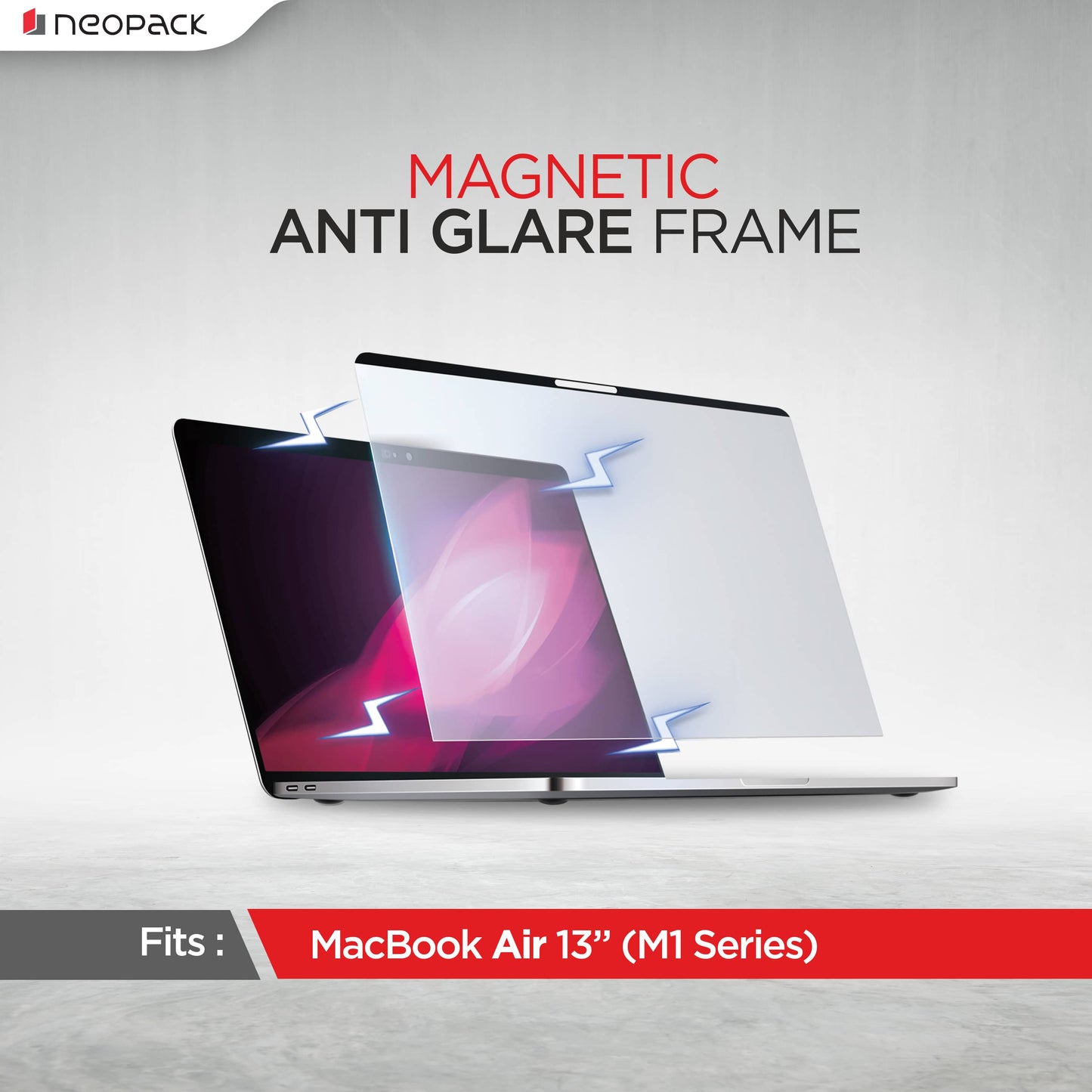 Neopack magnetischer Blendschutzrahmen für MacBook Air 13", M1 Serie (Transparent)