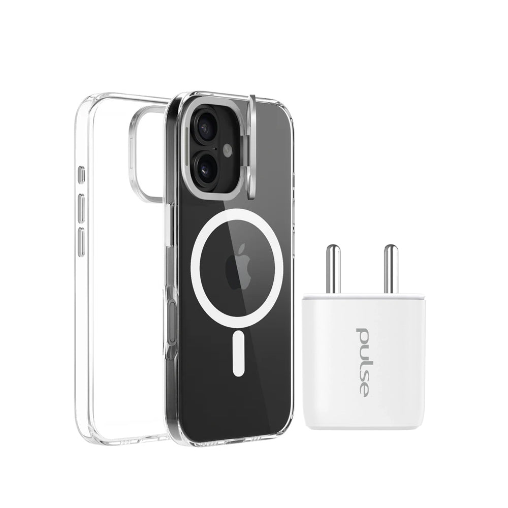 Pulse PD20W Wandladegerät & Crystal Case Bundle für iPhone 16 DEMO 1