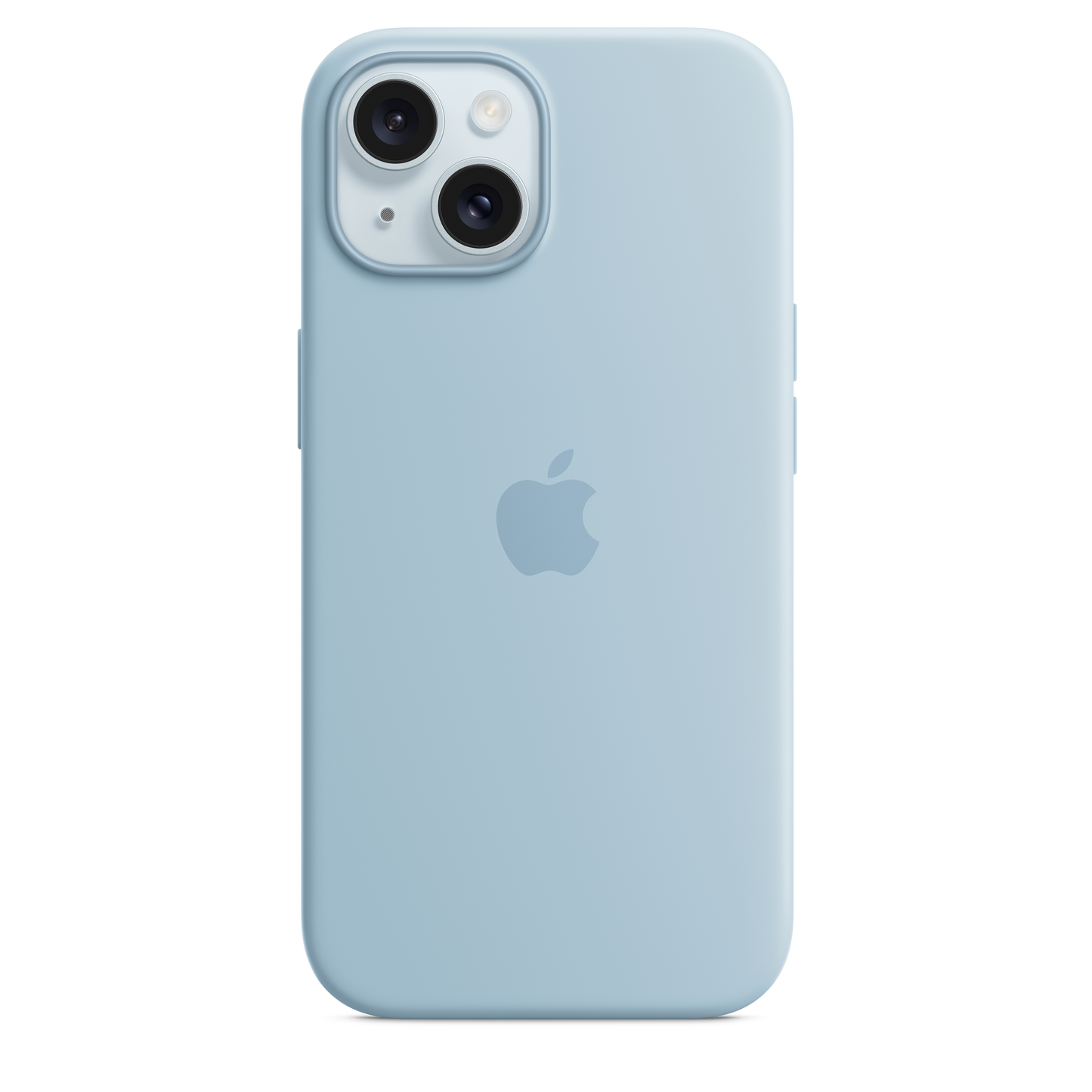 iPhone 15 Silikon Case mit MagSafe – Hellblau