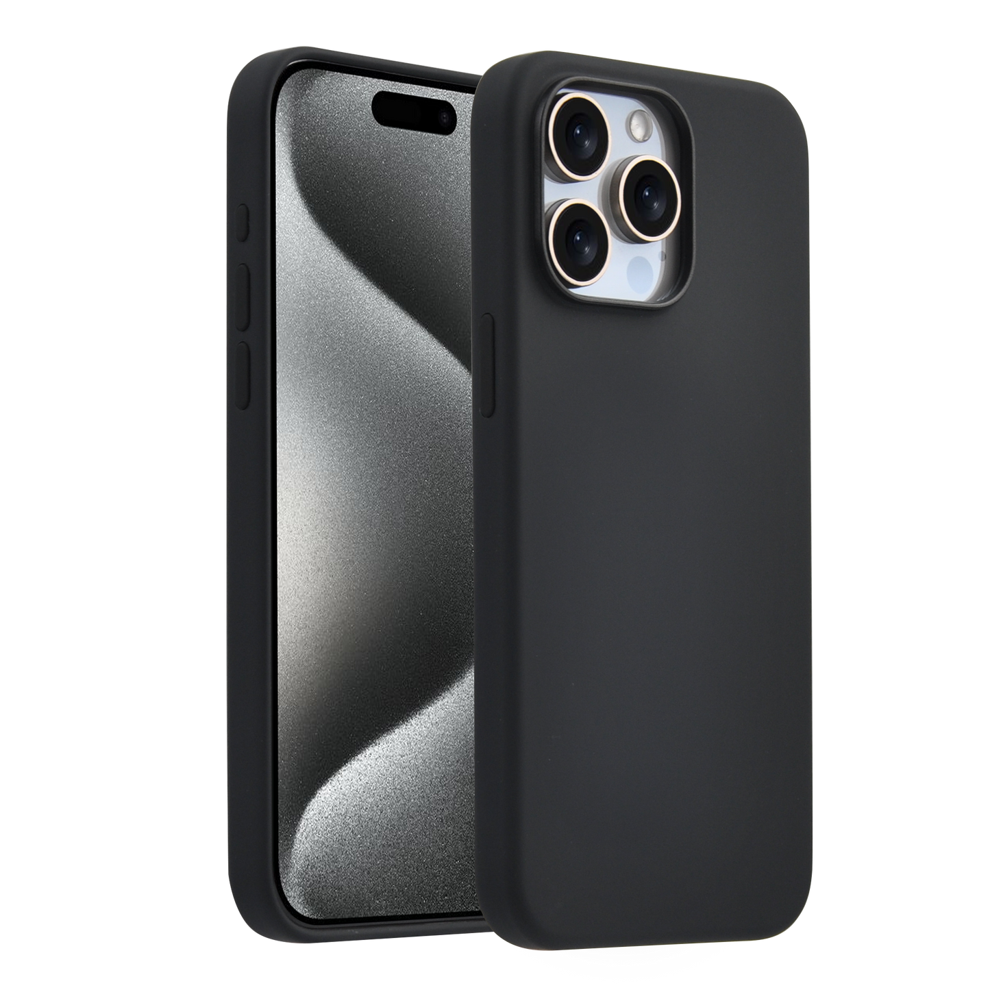 Pulse LIQUID Silikonhülle für iPhone 15 Pro – Schwarz